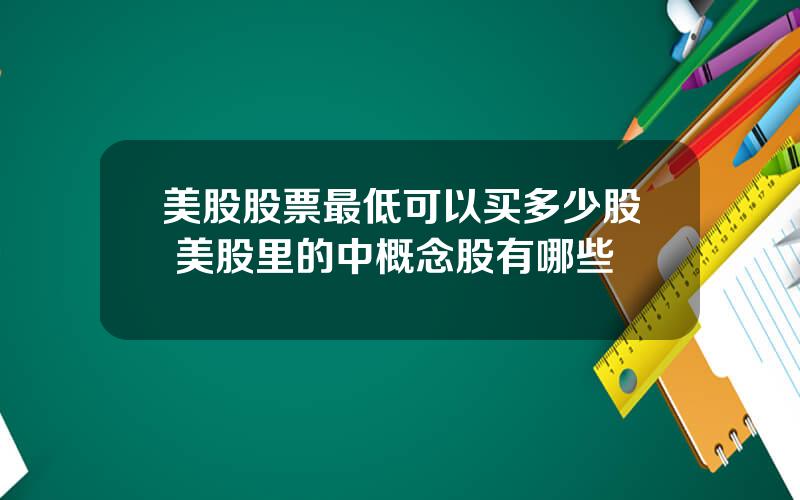 美股股票最低可以买多少股 美股里的中概念股有哪些